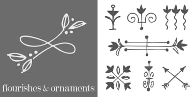 Flourishes and Ornaments by Outside the Line — Dingbats Font — thumbnail 3