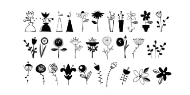Flower Doodles by Outside the Line — Dingbats Font — thumbnail 5