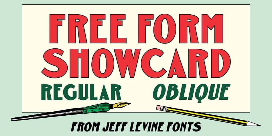 FREE FORM SHOWCARD JNL by Jeff Levine Fonts — Decorative Font