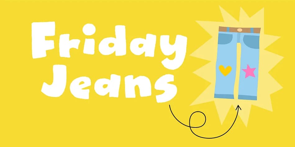 Friday Jeans by Pizzadude.dk — Decorative Font