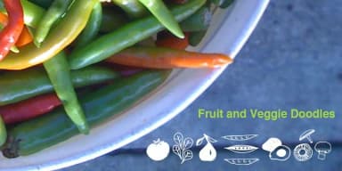 Fruit and Veggie Doodles by Outside the Line — Dingbats Font — thumbnail 1