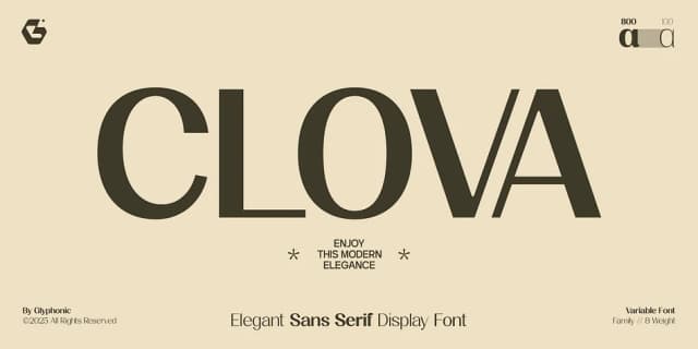 GC Clova by Glyphonic — Display Font