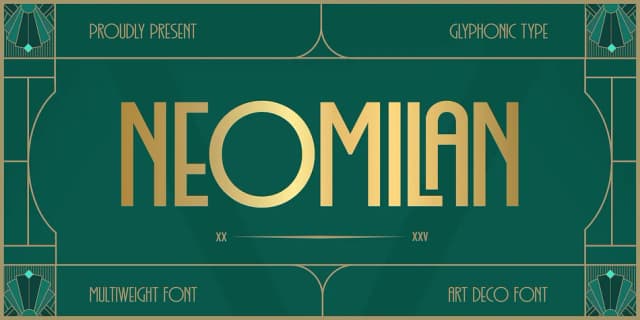 GC Neomilan - Neo Art Deco Typeface by Glyphonic — Decorative Font