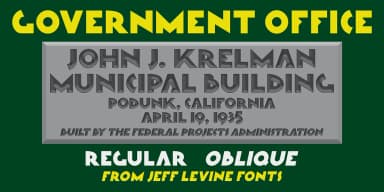 GOVERNMENT OFFICE JNL by Jeff Levine Fonts — Decorative Font — thumbnail 1