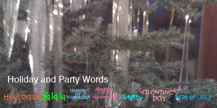 Holiday and Party Words by Outside the Line — Dingbats Font