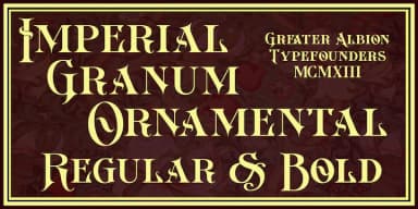 Imperial Granum by Greater Albion Typefounders — Decorative Font — thumbnail 2