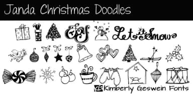 Janda Christmas Doodles by Kimberly Geswein Fonts — Dingbats Font — thumbnail 1