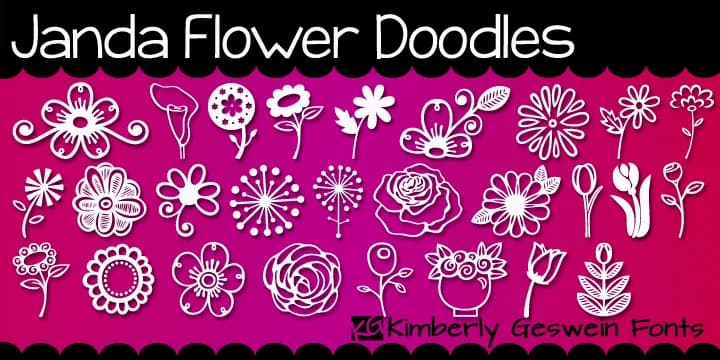 Janda Flower Doodles by Kimberly Geswein Fonts — Dingbats Font