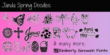 Janda Spring Doodles by Kimberly Geswein Fonts — Dingbats Font — thumbnail 1