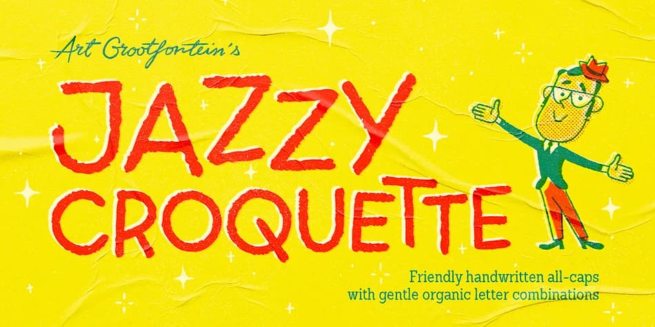 Jazzy Croquette by Art Grootfontein — Decorative Font