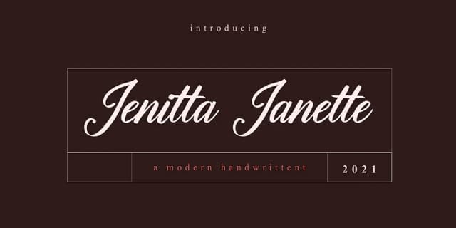 Jenitta Janette by NT Creator — Script Handwritten Font