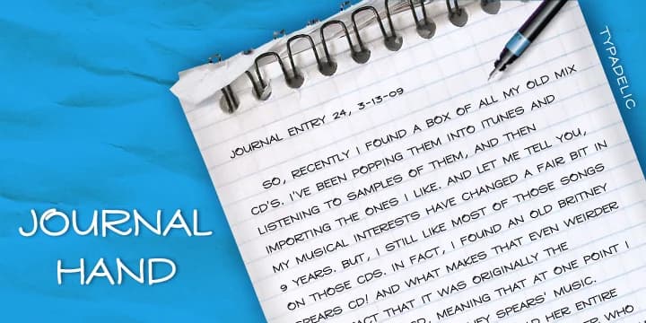 JOURNAL HAND by Typadelic — Decorative Font