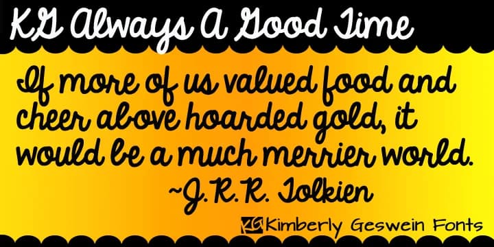 KG Always A Good Time by Kimberly Geswein Fonts — Script Handwritten Font
