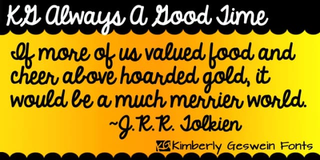 KG Always A Good Time by Kimberly Geswein Fonts — Script Handwritten Font