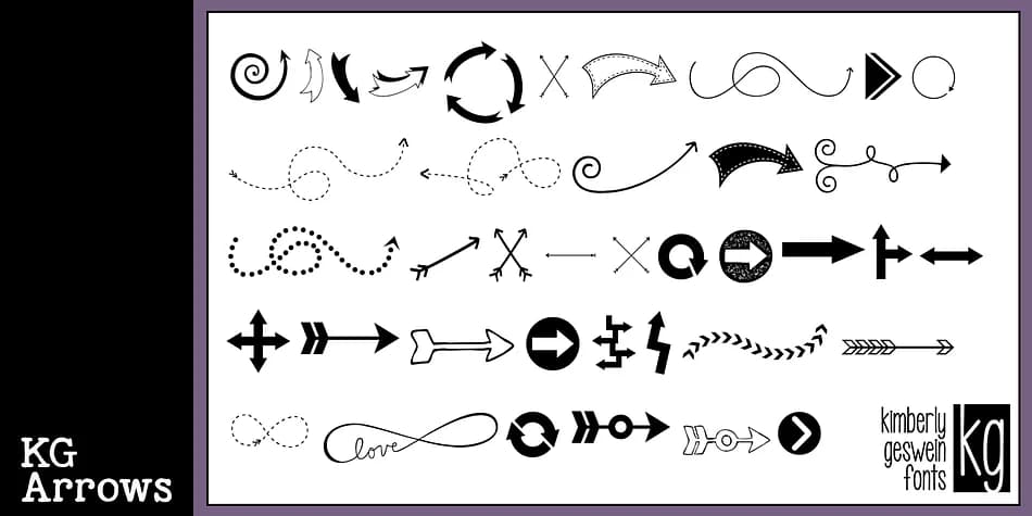 KG Arrows by Kimberly Geswein Fonts — Dingbats Font