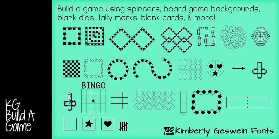 KG Build A Game by Kimberly Geswein Fonts — Dingbats Font