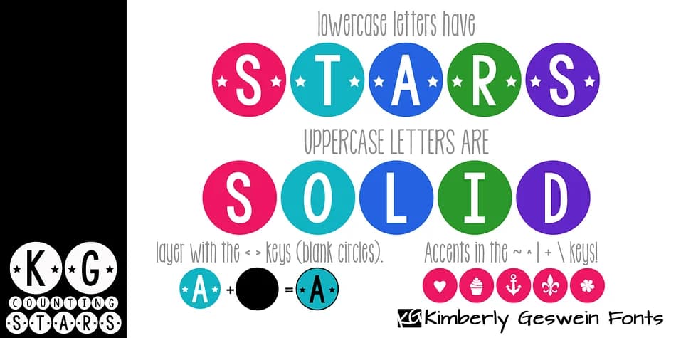 KG Counting Stars by Kimberly Geswein Fonts — Dingbats Font