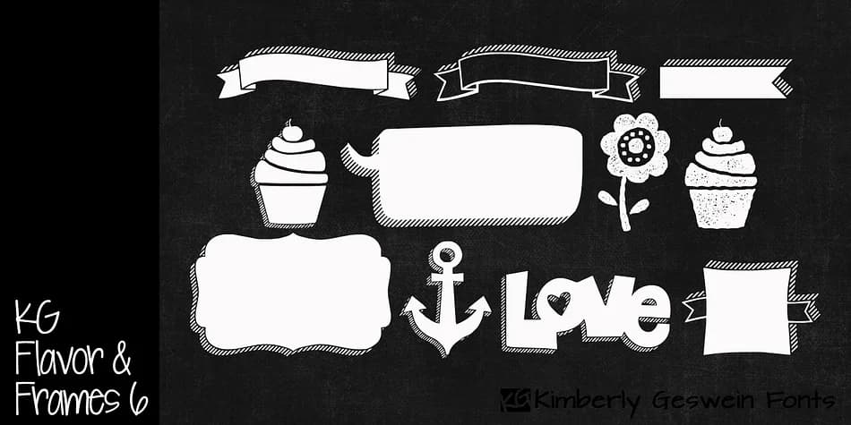 KG Flavor And Frames Six by Kimberly Geswein Fonts — Dingbats Font