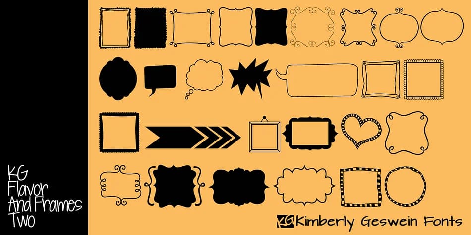 KG Flavor And Frames Two by Kimberly Geswein Fonts — Dingbats Font