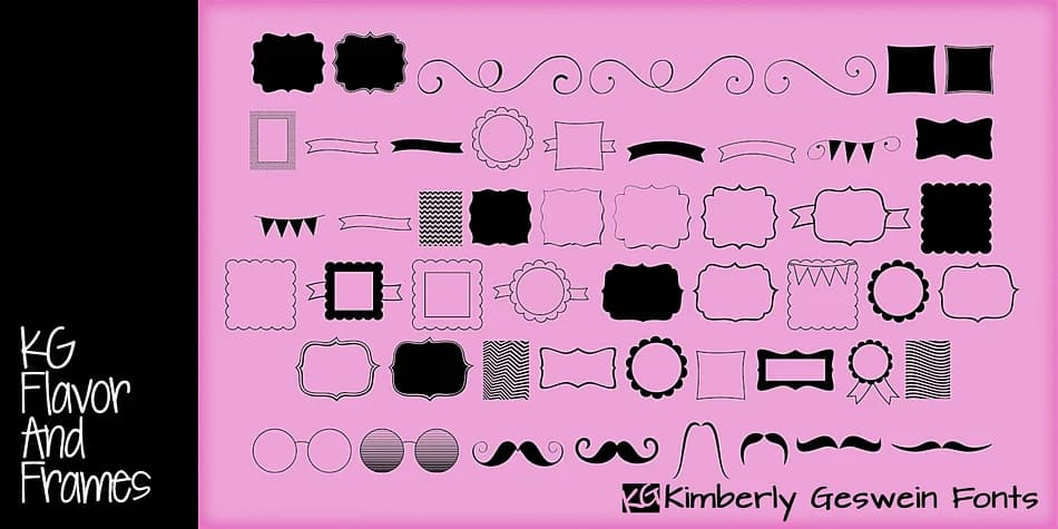 KG Flavor and Frames by Kimberly Geswein Fonts — Dingbats Font