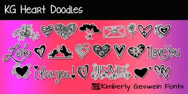 KG Heart Doodles by Kimberly Geswein Fonts — Dingbats Font — thumbnail 1