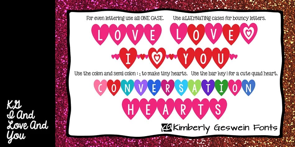 KG I And Love And You by Kimberly Geswein Fonts — Dingbats Font
