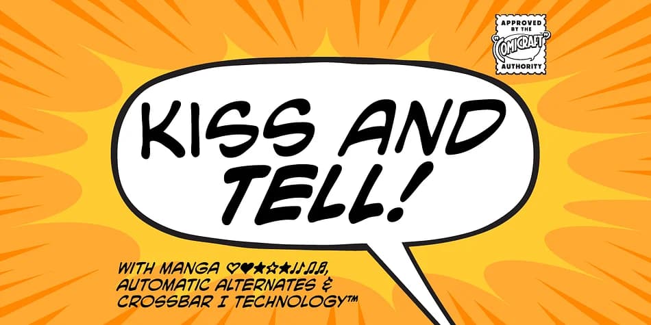 KISS AND TELL by Comicraft — Decorative Font