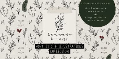 Leaves and Twigs by Ana's Fonts — Dingbats Font — thumbnail 1