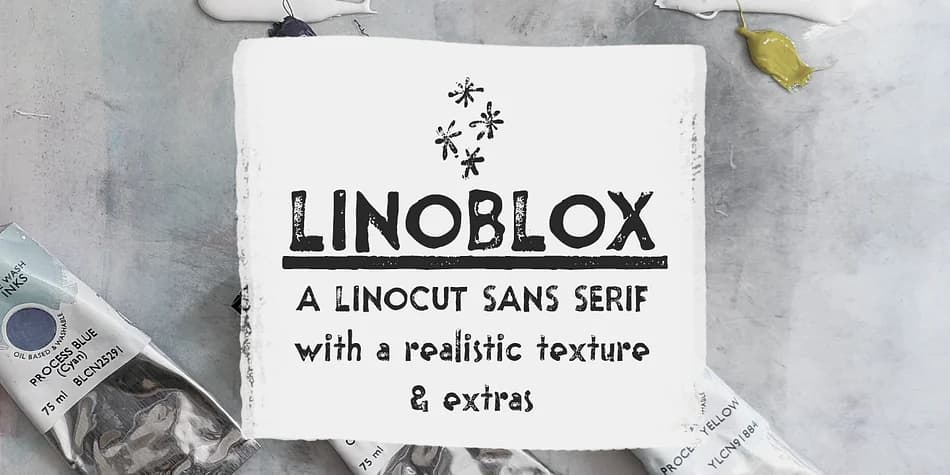 Linoblox linocut sans font by Ana's Fonts — Dingbats Font