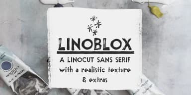 Linoblox linocut sans font by Ana's Fonts — Dingbats Font — thumbnail 1