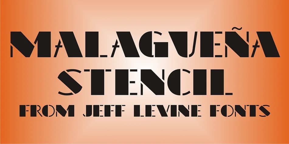 MALAGUEñA STENCIL JNL by Jeff Levine Fonts — Decorative Font