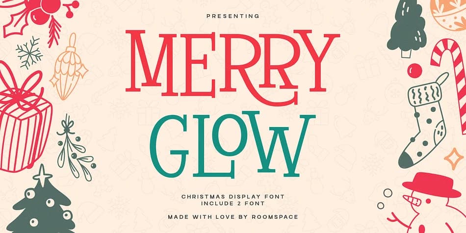 Merry Glow by roomspace — Decorative Font — preview 1