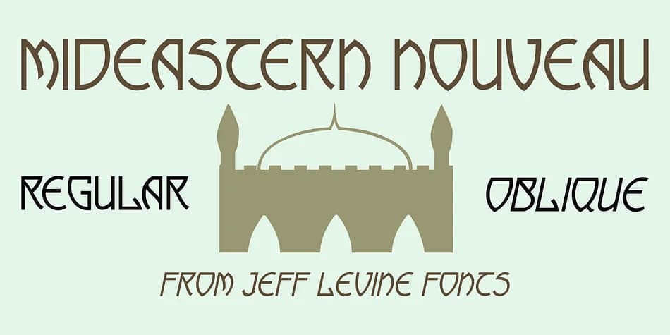 Mideastern Nouveau JNL by Jeff Levine Fonts — Decorative Font