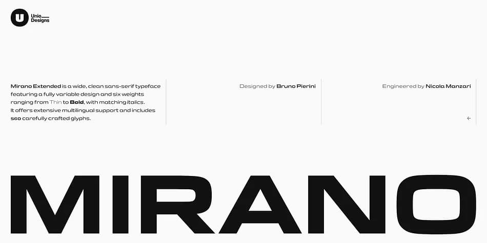 Mirano Extended Variable by Unio Creative Solutions — Display Font