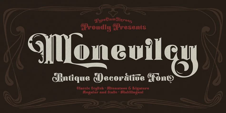Monevilcy by TypeClassHeroes — Decorative Font — preview 1
