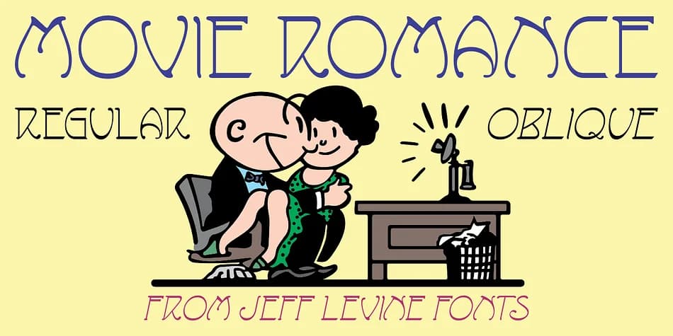 MOVIE ROMANCE JNL by Jeff Levine Fonts — Decorative Font