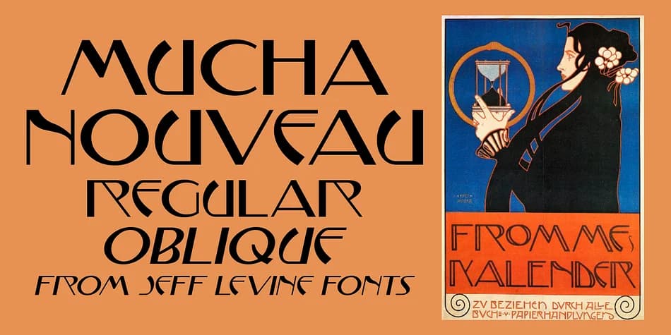 MUCHA NOUVEAU JNL by Jeff Levine Fonts — Decorative Font