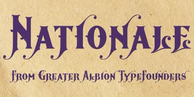 Nationale by Greater Albion Typefounders — Decorative Font — thumbnail 1
