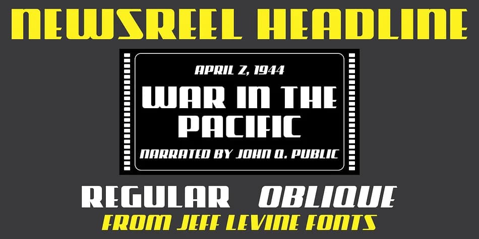 NEWSREEL HEADLINE JNL by Jeff Levine Fonts — Decorative Font