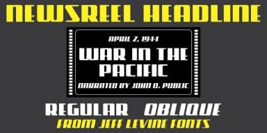 NEWSREEL HEADLINE JNL by Jeff Levine Fonts — Decorative Font — thumbnail 1
