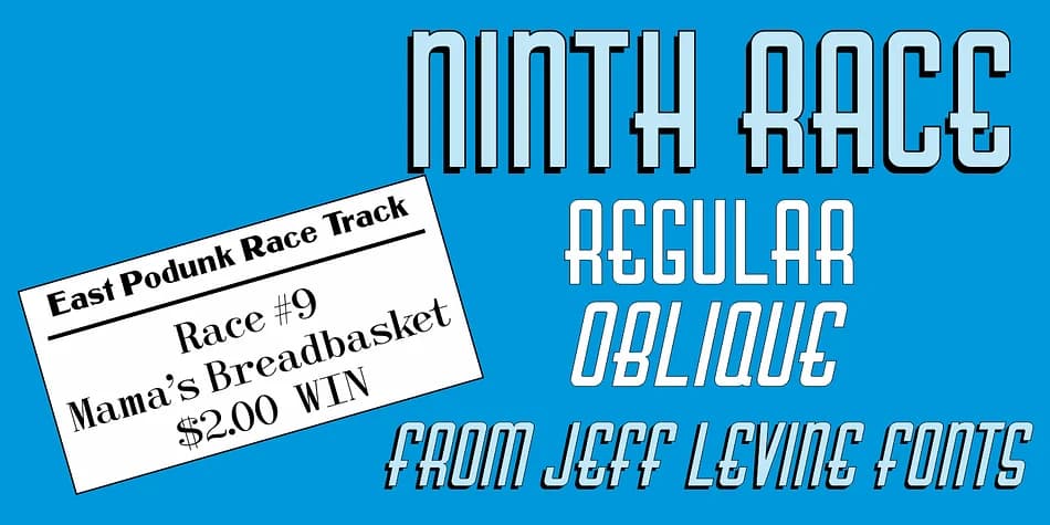 NINTH RACE JNL by Jeff Levine Fonts — Decorative Font