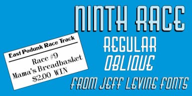NINTH RACE JNL by Jeff Levine Fonts — Decorative Font — thumbnail 1