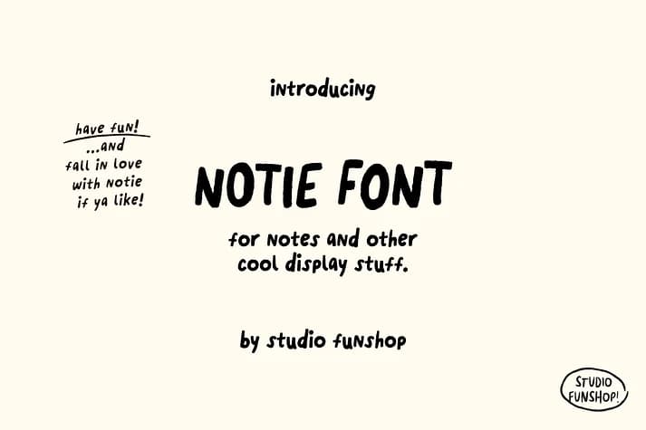 Notie by Studio Funshop — Display Font — preview 1