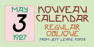 NOUVEAU CALENDAR JNL by Jeff Levine Fonts — Decorative Font — thumbnail 1