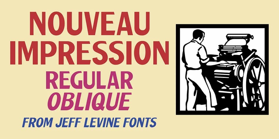 NOUVEAU IMPRESSION JNL by Jeff Levine Fonts — Decorative Font