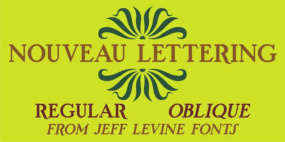 NOUVEAU LETTERING JNL by Jeff Levine Fonts — Decorative Font
