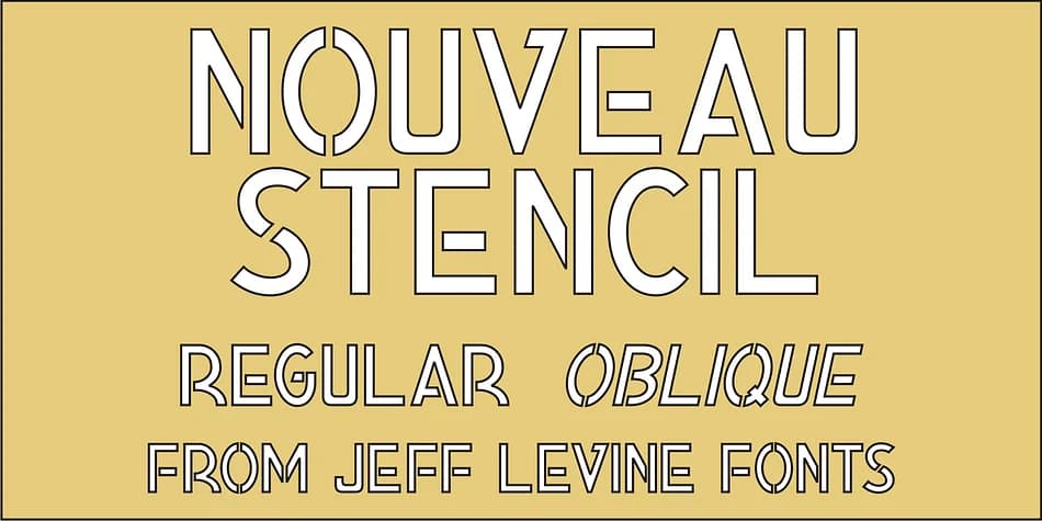 NOUVEAU STENCIL JNL by Jeff Levine Fonts — Decorative Font