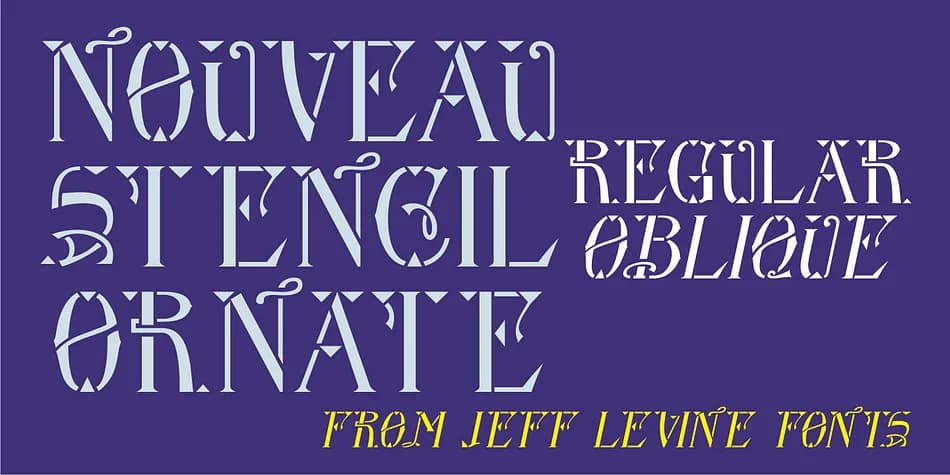 NOUVEAU STENCIL ORNATE JNL by Jeff Levine Fonts — Decorative Font