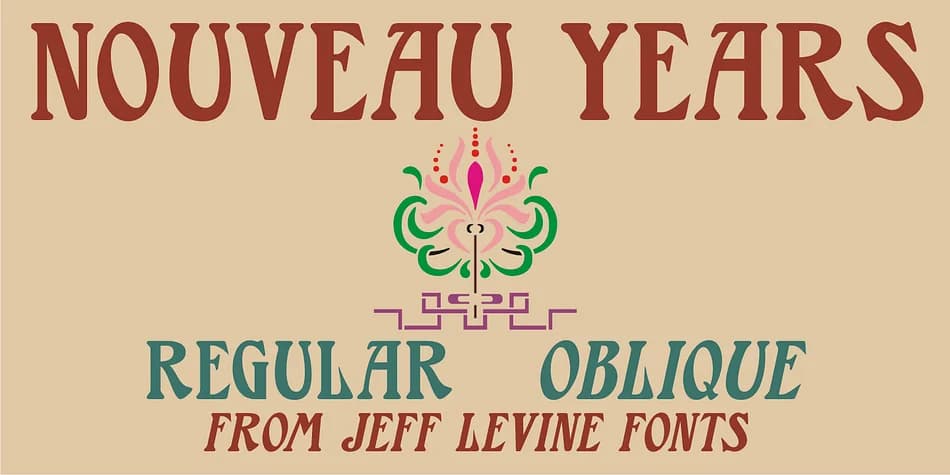 NOUVEAU YEARS JNL by Jeff Levine Fonts — Decorative Font