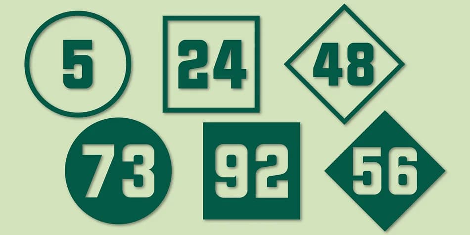 Numbers Style Two by Gerald Gallo Fonts — Dingbats Font